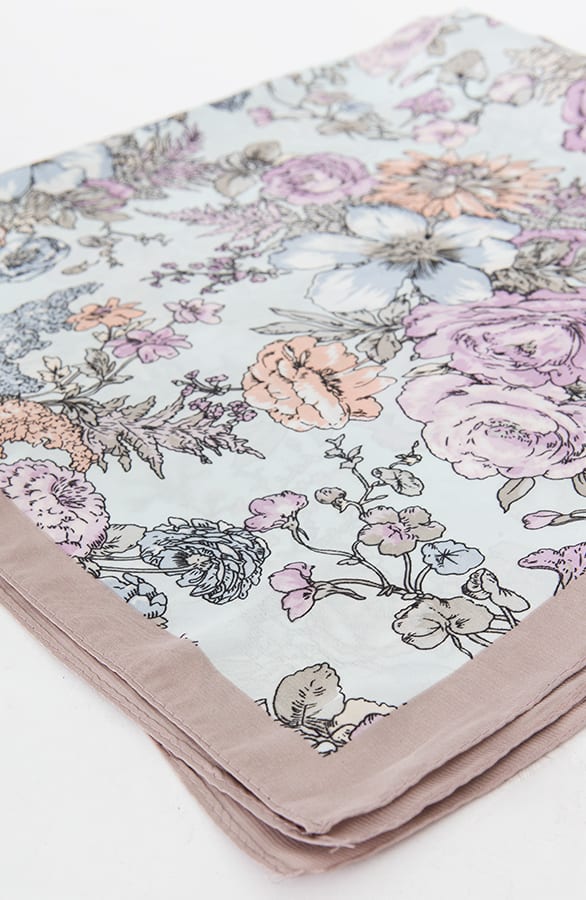 Zijde Bandana Flowers Taupe – shoparchief, foto 4
