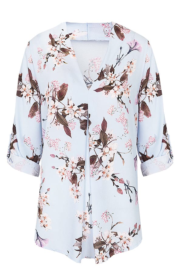 Bloemenprint Blouse Sky Blue – shoparchief, foto 1