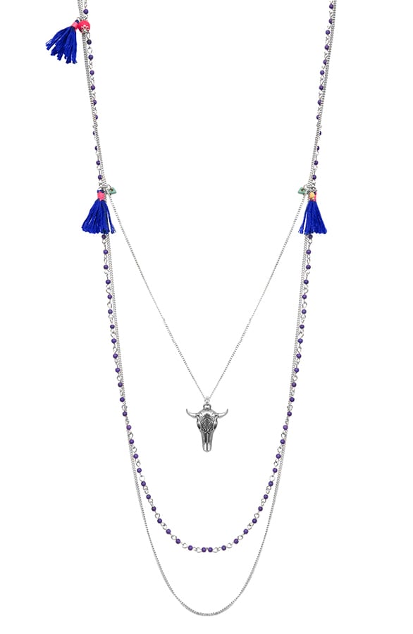 Boho Tassel Ketting Kobalt – shoparchief, foto 1