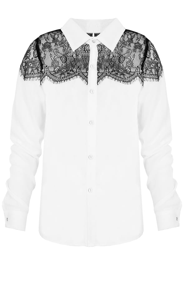 Elegant Kanten Blouse Wit – shoparchief, foto 1