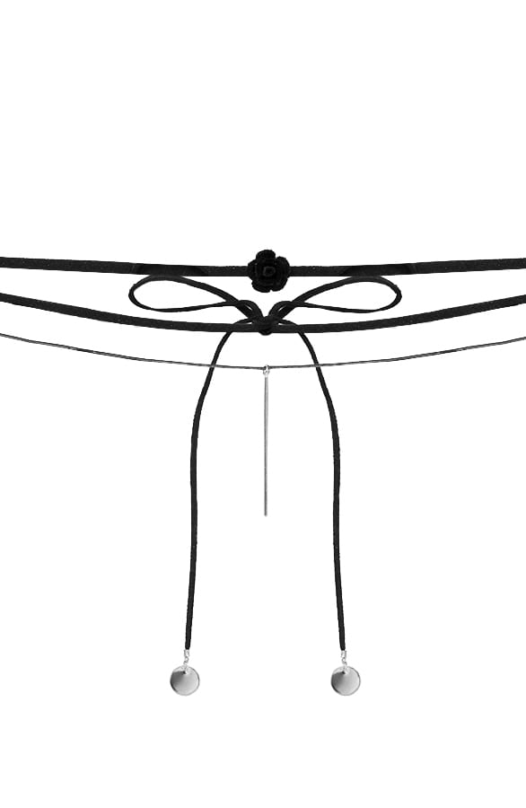 Layered Choker Necklace Silver – shoparchief, foto 1
