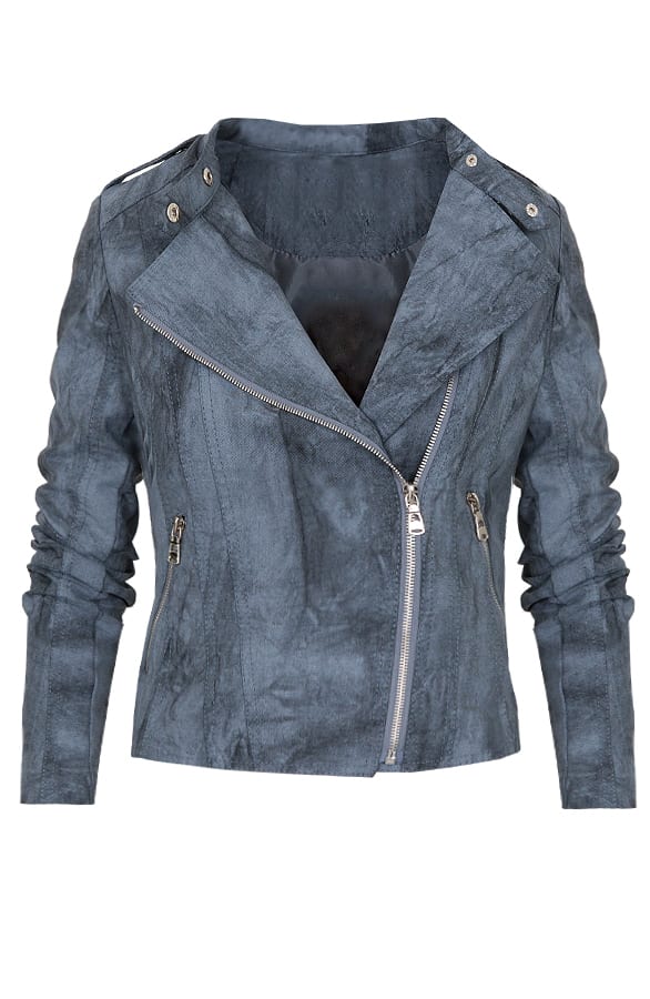Leather Jacket 2.0 Jeans Blue – shoparchief, foto 1