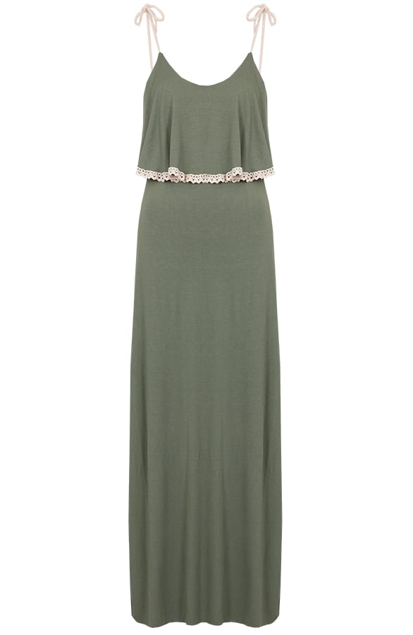 Maxi Jurk Boho Legergroen – shoparchief, foto 1
