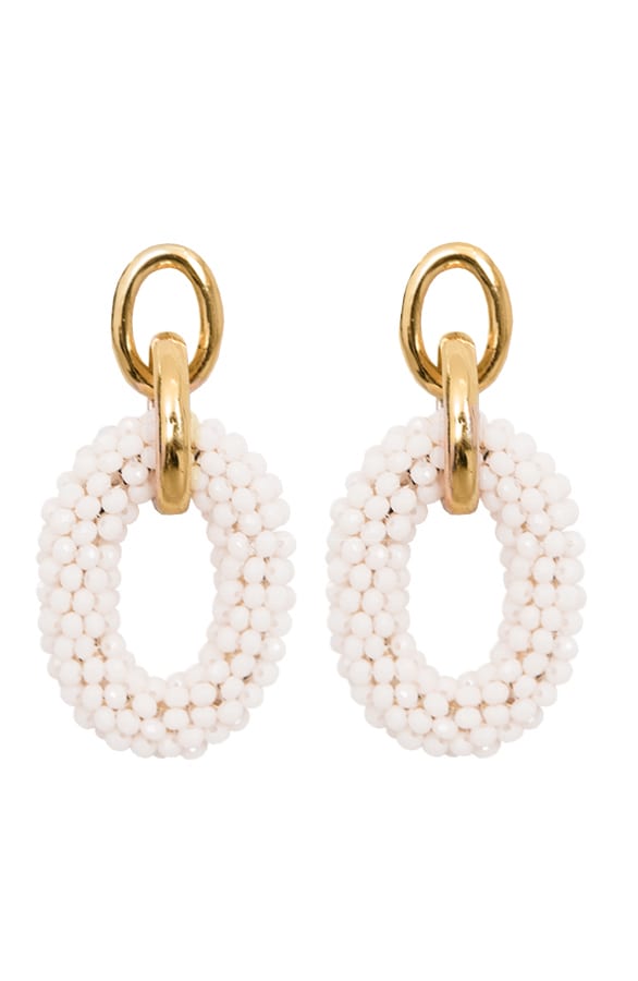 Oval Luxury Oorbellen 2.0 Creme – shoparchief, foto 1