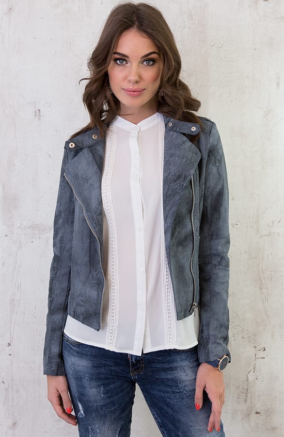 Leather Jacket 2.0 Jeans Blue – shoparchief, foto 5