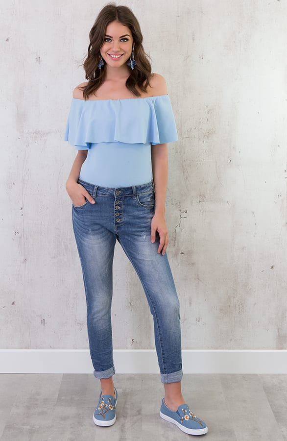 Slip On Bloemen Jeans Blauw – shoparchief, foto 7