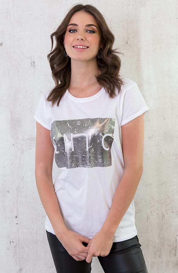 Chic Metallic Top Wit – shoparchief, foto 3