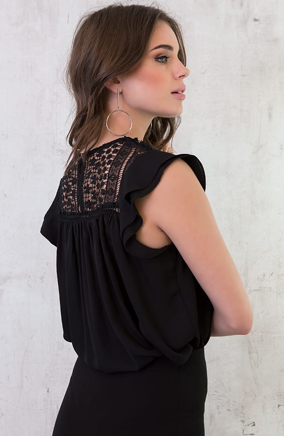 Romantic Kanten Top Zwart – shoparchief, foto 4