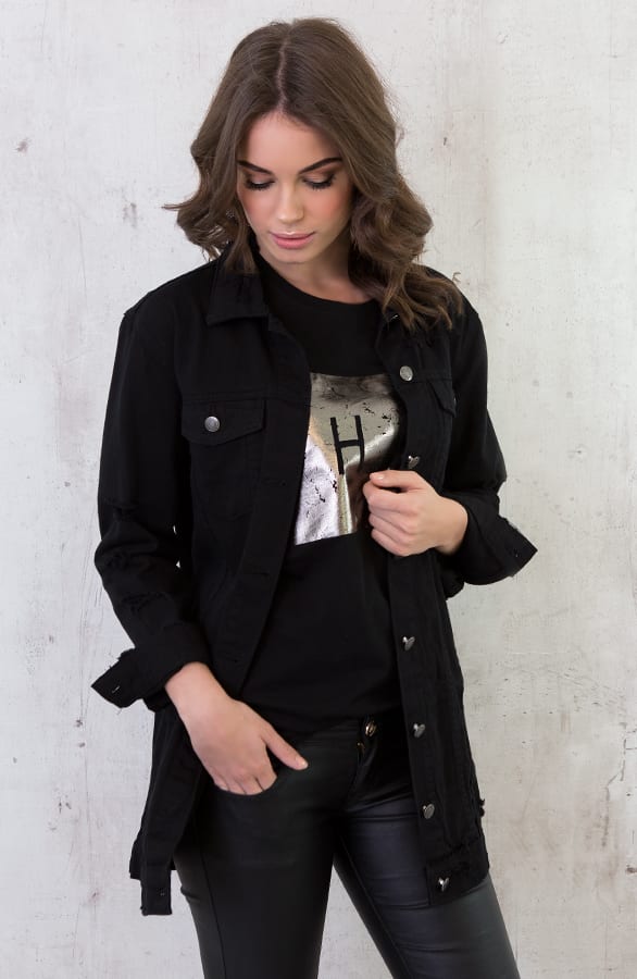 Chic Metallic Top Zwart – shoparchief, foto 5