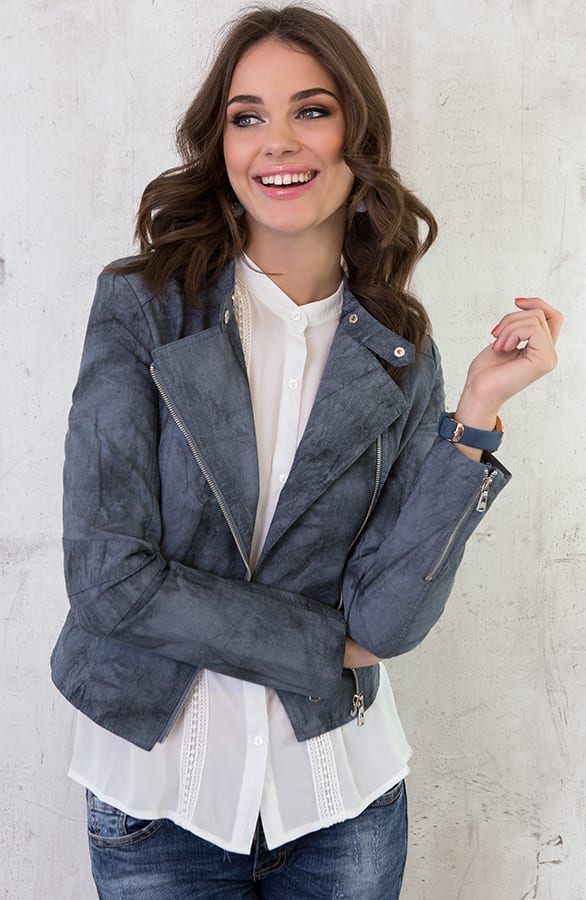 Leather Jacket 2.0 Jeans Blue – shoparchief, foto 6
