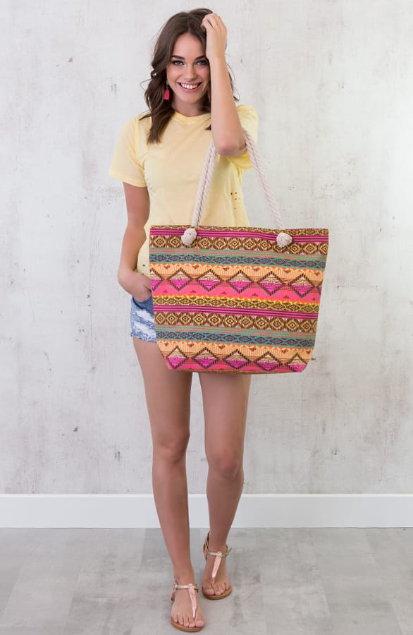 Indian Shopper Bag Pink – shoparchief, foto 3