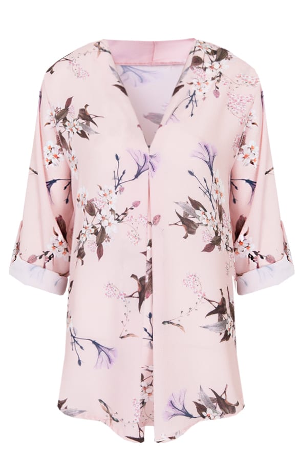Bloemenprint Blouse Roze – shoparchief, foto 1