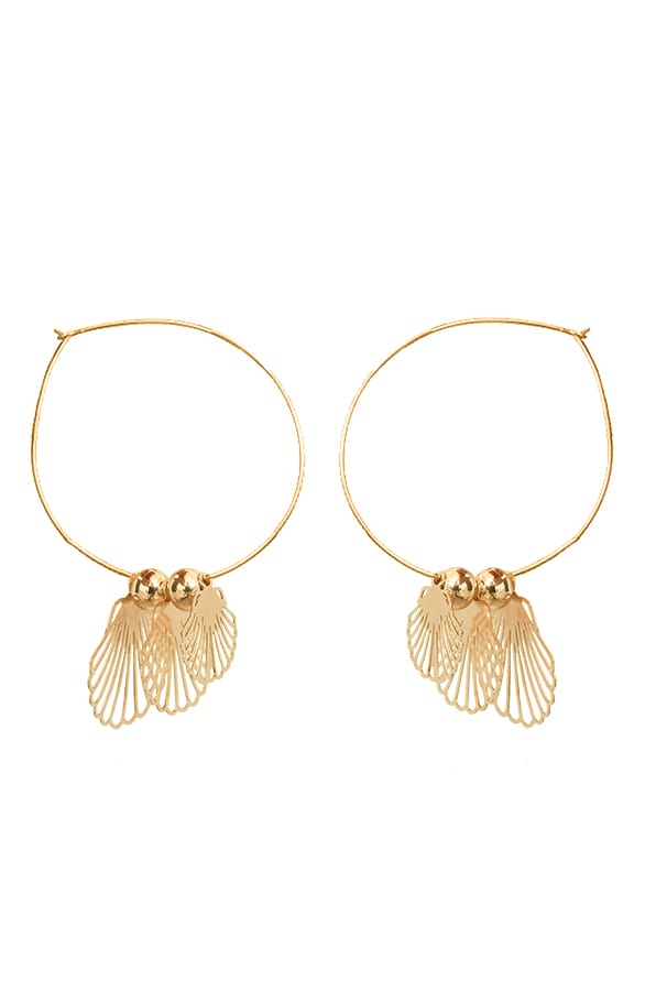 Metal Schelpen Oorbellen Goud – shoparchief, foto 1