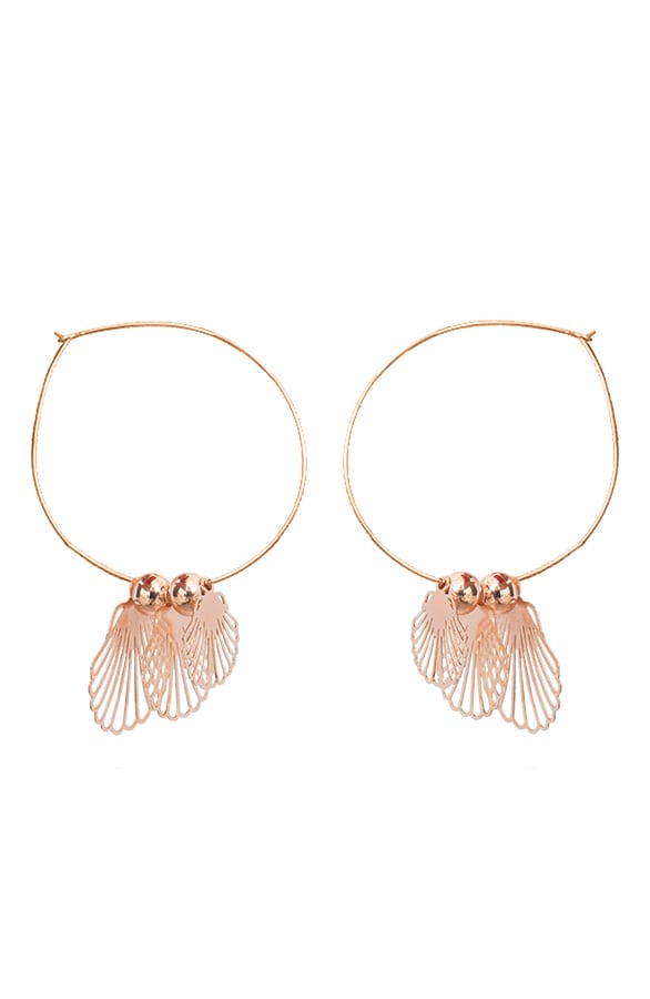 Metal Schelpen Oorbellen Rose – shoparchief, foto 1