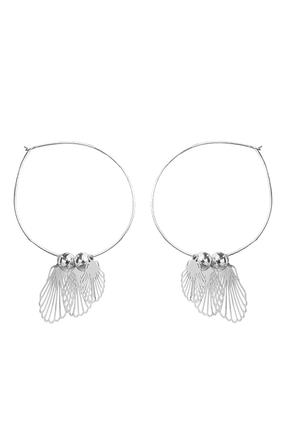 Metal Schelpen Oorbellen Zilver – shoparchief, foto 1