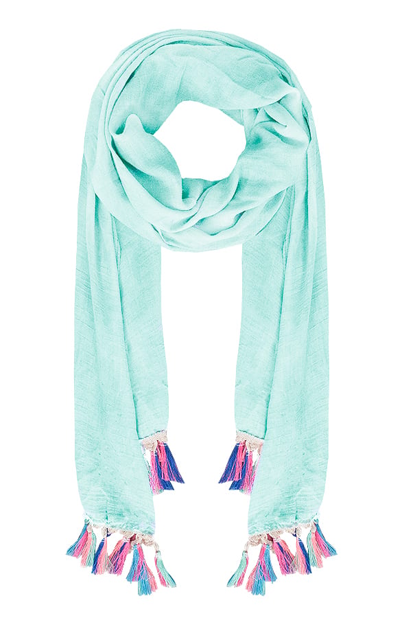 Neon Fringe Sjaal Mint – shoparchief, foto 1