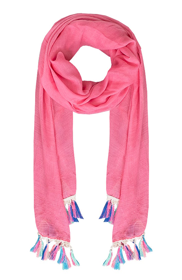 Neon Fringe Sjaal Roze – shoparchief, foto 1