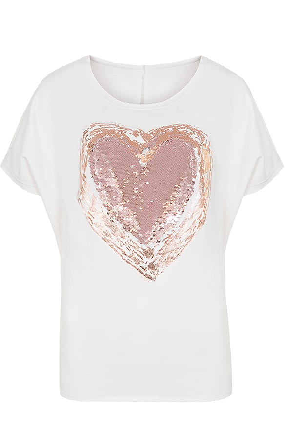 Pailletten Hart Tuniek Creme – shoparchief, foto 1