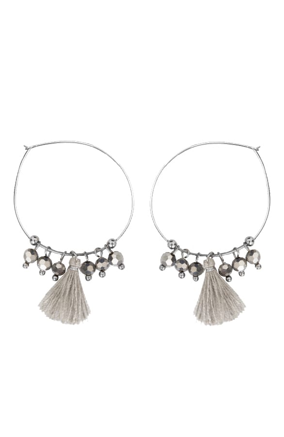 Tassel Beads Oorbellen Grijs – shoparchief, foto 1