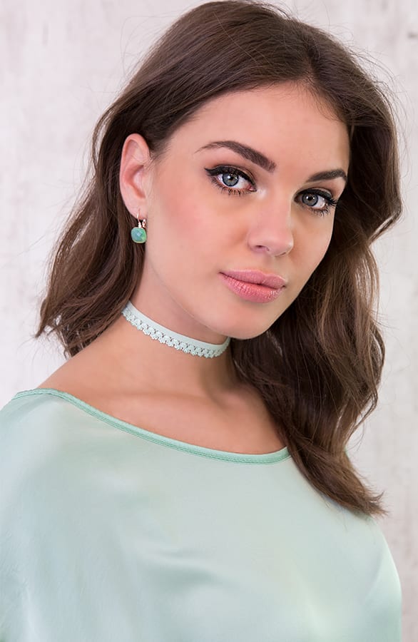 Choker Ketting Kant Mintgroen – shoparchief, foto 2
