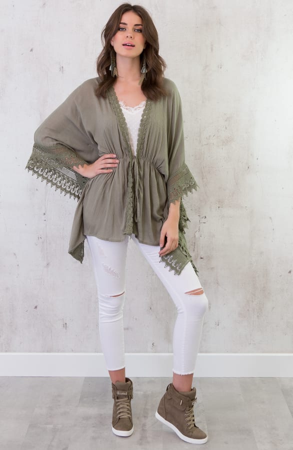 All About Lace Cardigan Army – shoparchief, foto 5