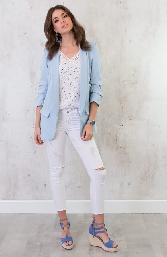 Boyfriend Blazer Sky Blue – shoparchief, foto 3