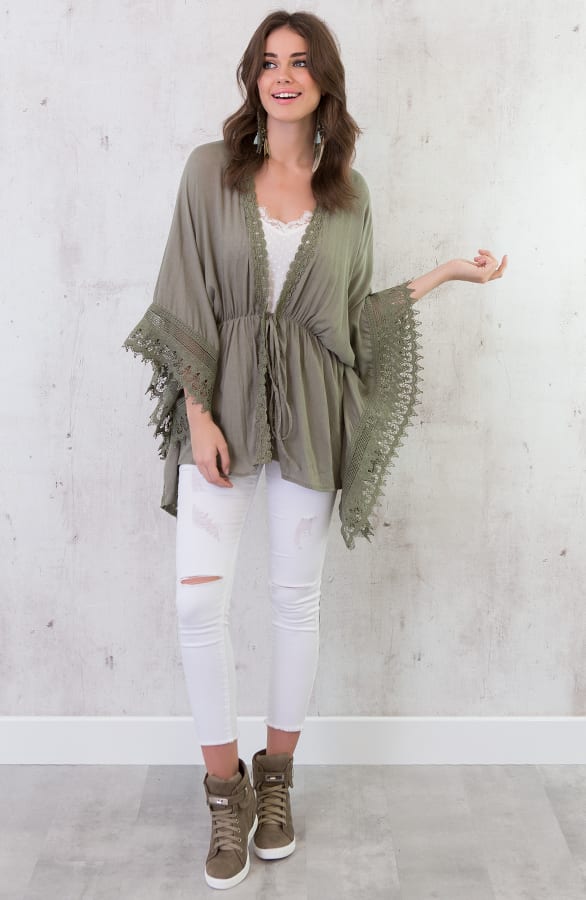All About Lace Cardigan Army – shoparchief, foto 3