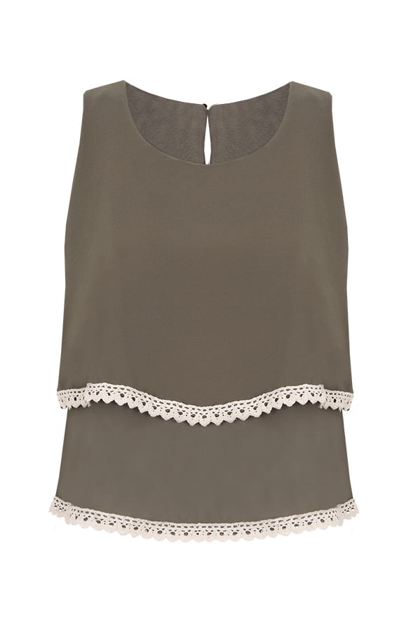 Bohemian Crop Top Legergroen – shoparchief, foto 1