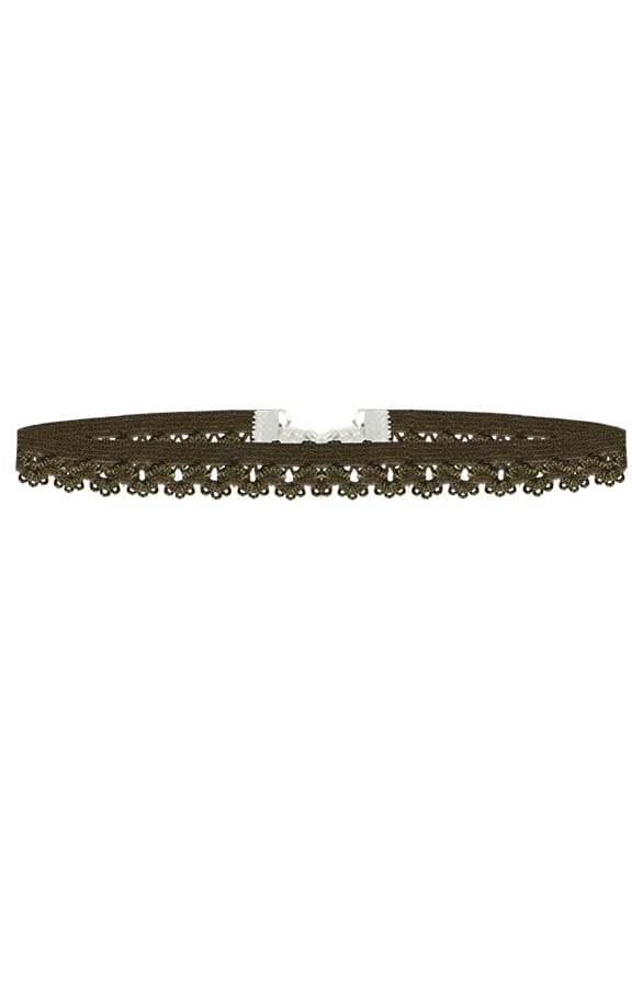 Choker Ketting Kant Legergroen – shoparchief, foto 1
