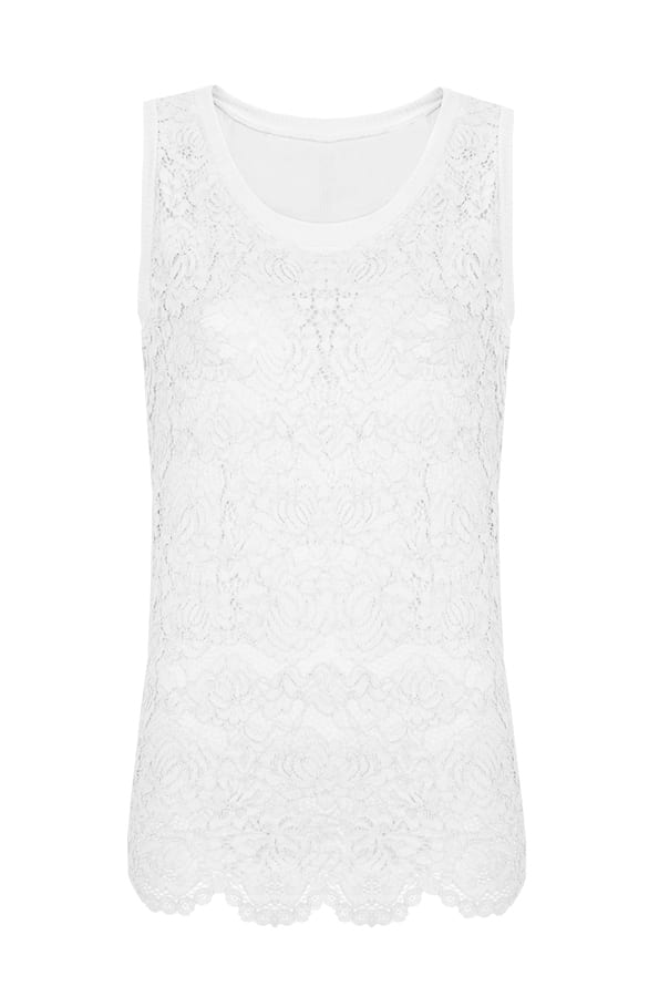 Flower Kanten Top Wit – shoparchief, foto 1
