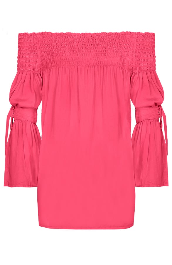 Off Shoulder Tuniek Koraal – shoparchief, foto 1