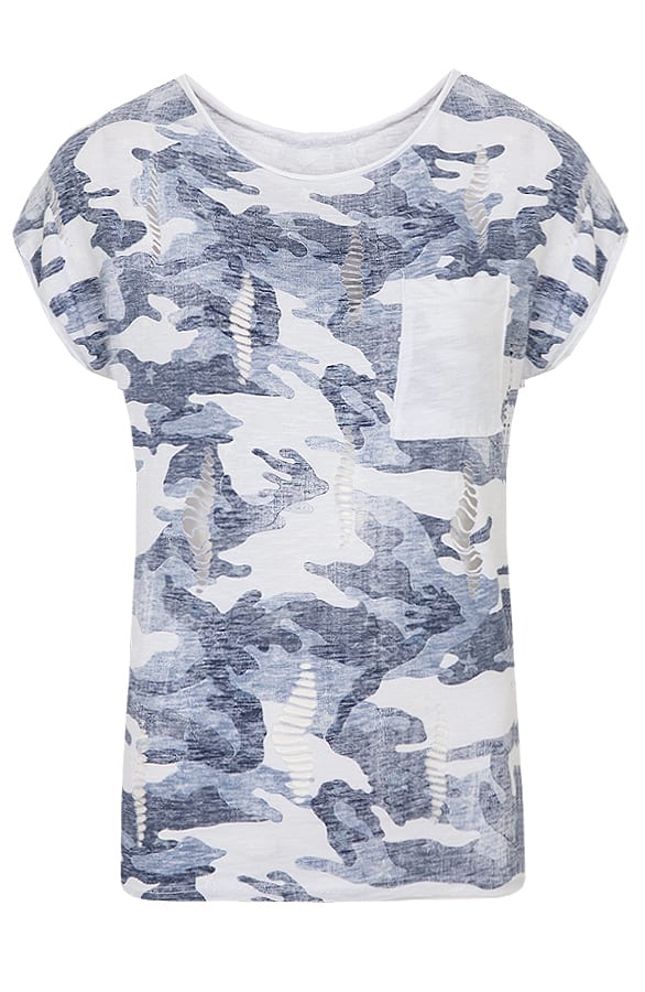 Raw Damaged Top Blauw – shoparchief, foto 1