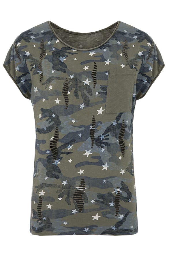 Raw Damaged Top Groen – shoparchief, foto 1