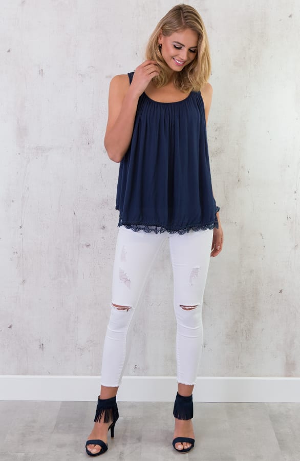Luxury Lace Top Marine – shoparchief, foto 7