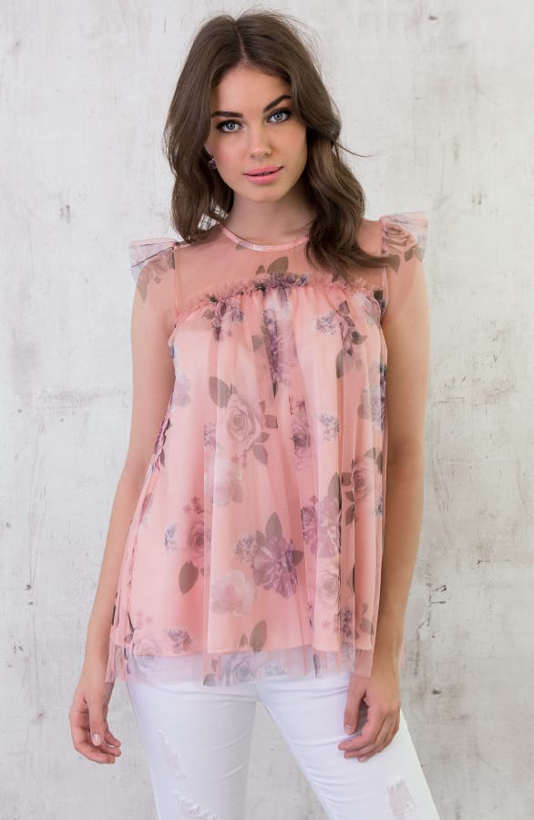 Tule Bloemen Tuniek Roze – shoparchief, foto 6