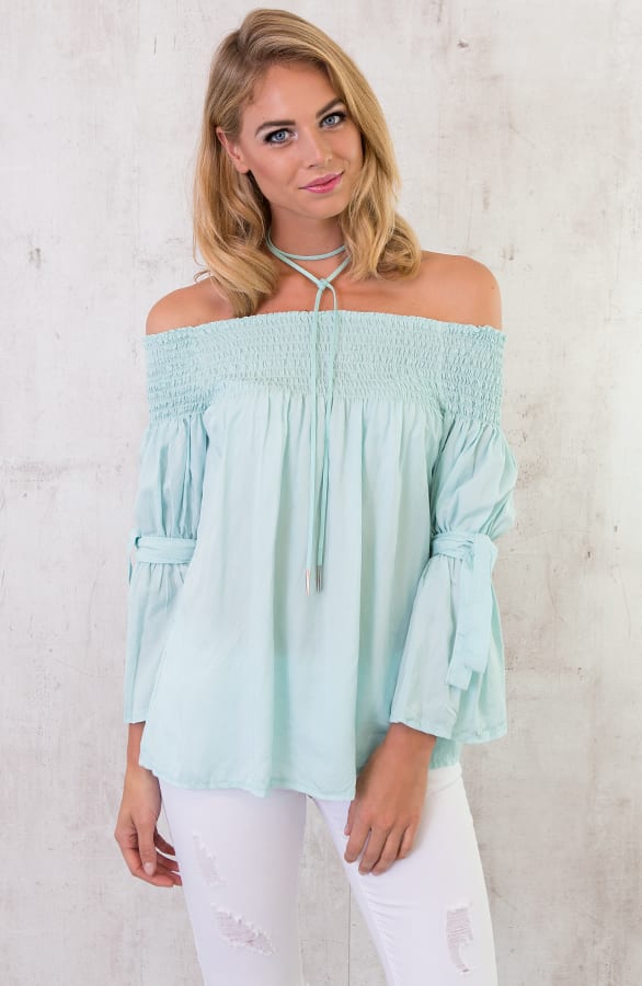 Off Shoulder Tuniek Mint – shoparchief, foto 5