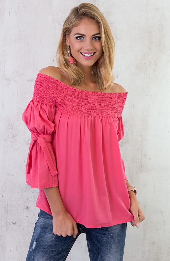 Off Shoulder Tuniek Koraal – shoparchief, foto 2