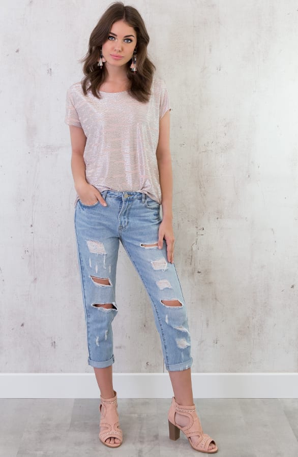 Metallic Top Champagne Pink – shoparchief, foto 4