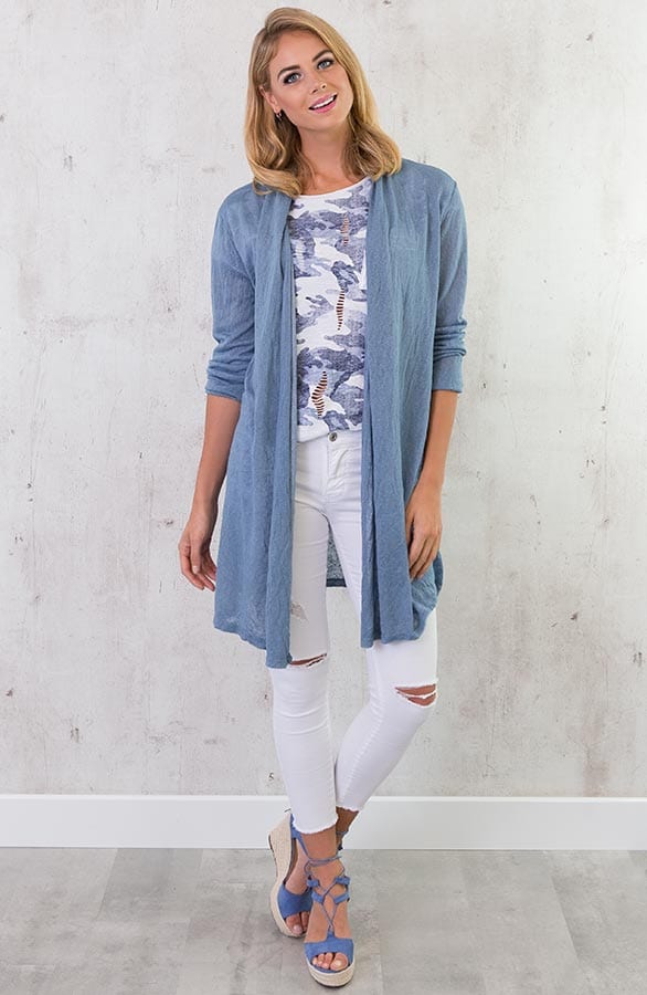 Long Cardigan Lover Jeans Blue – shoparchief, foto 2