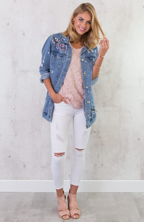 Flower Kanten Top Roze – shoparchief, foto 7