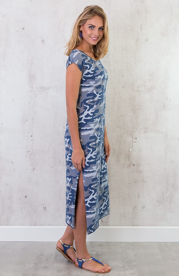 Military Split Dress Blue – shoparchief, foto 3