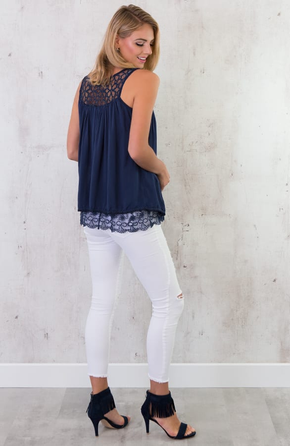Luxury Lace Top Marine – shoparchief, foto 6