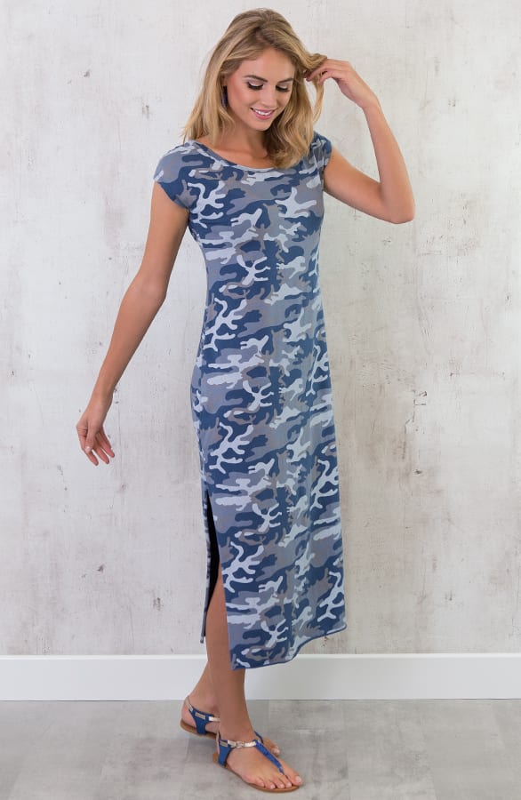 Military Split Dress Blue – shoparchief, foto 5