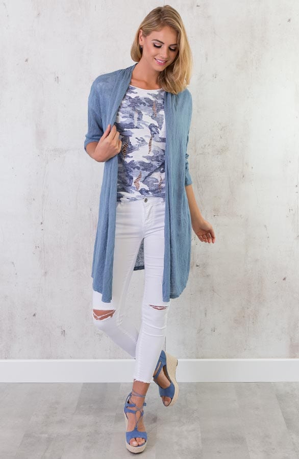 Long Cardigan Lover Jeans Blue – shoparchief, foto 4