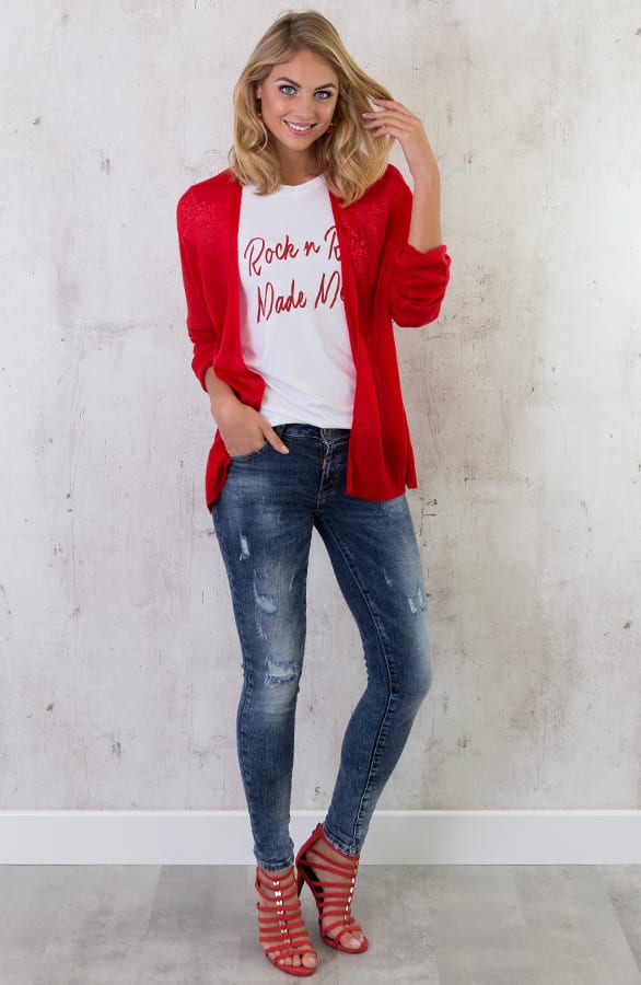 Di Capri Cardigan Red – shoparchief, foto 3