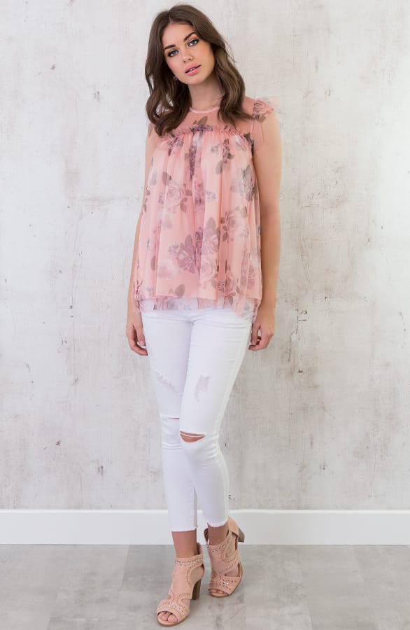 Tule Bloemen Tuniek Roze – shoparchief, foto 4