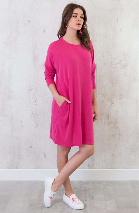 Oversized Tuniek Jurk Fuchsia – shoparchief, foto 4