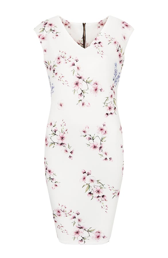 Chique Blossom Jurk Creme – shoparchief, foto 1