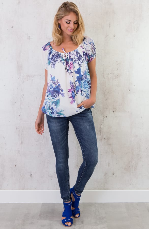 Dubai Flower Tuniek Blauw – shoparchief, foto 4