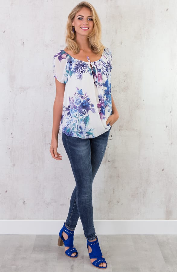 Dubai Flower Tuniek Blauw – shoparchief, foto 3